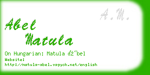 abel matula business card